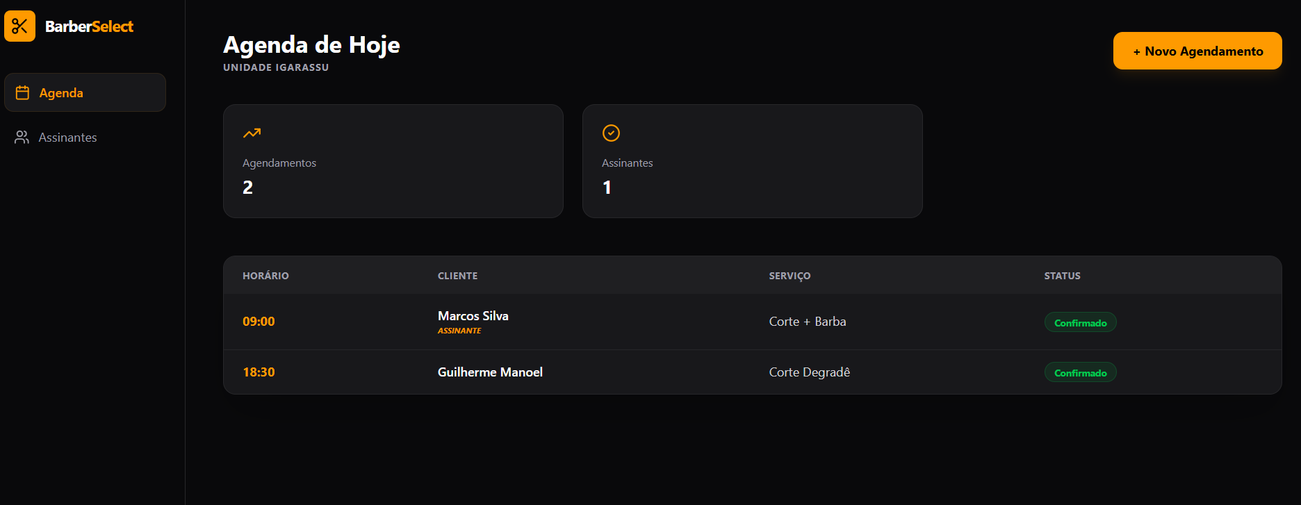 Preview do BarberSelect